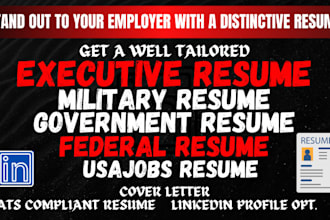 provide executive CV writing service, cover letter linkedin profile