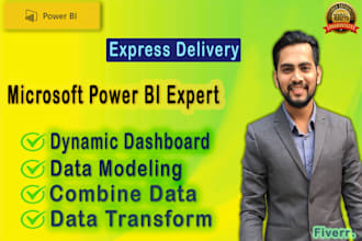 create dynamic power bi dashboard, do data modeling, and transform