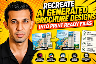 recreate ai generated brochure designs into print ready files