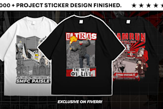 draw custom football ultras streetwear tshirt and sticker merch