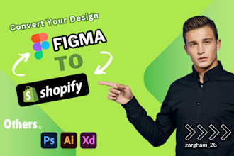 convert PSD, xd, ai, and figma theme to shopify store