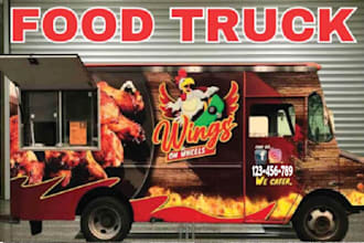 create a food truck wrap for your car, van, vehicle, truck wrap