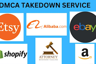 takedown copyright infringing listings ebay, shopify,amazon,etsy, under dmca