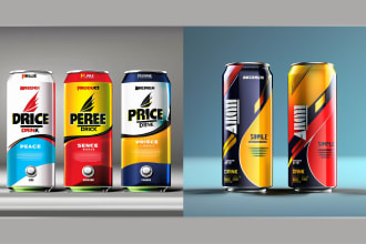design premium energy drink, beer, soda can label