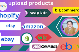 upload products or add products on woocommerce, shopify,ebay