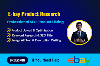 research winning ebay products and create SEO friendly listings