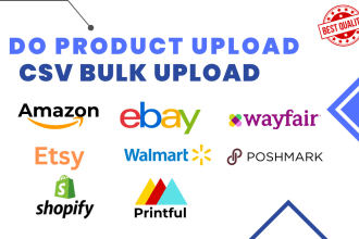 list products on etsy, amazon, ebay, shopify, wayfair and walmart