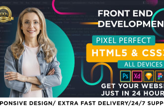 convert PSD to HTML5, xd to html5, figma to HTML5