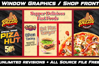 make modern storefront, window graphics,s and shopfront wrap design