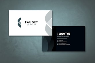 design double sided professional business cards with clean and modern look