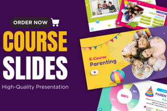 design slides for online course with animation