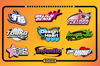 create a custom y2k clothing and streetwear brand logo design