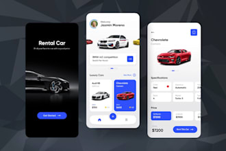 develop car rental app, car wash app, rental market place