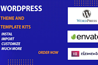 install, import, and customize envato template kits, theme