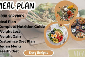 design your meal plan, diet plan, cook book based on your nutrition needs