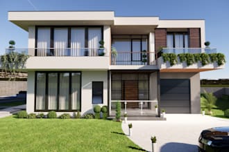 3d interior design house, restaurant, showroom, office
