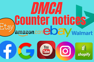 send dmca counter notice to google, facebook and youtube