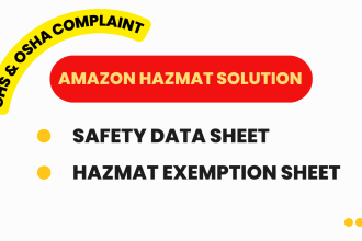 give amazon hazmat solution with safety data sheet or exemption sheet