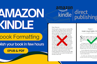 do amazon KDP book formatting, layout, ebook, paperback kindle publishing