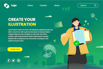create home page or landing page vector illustration