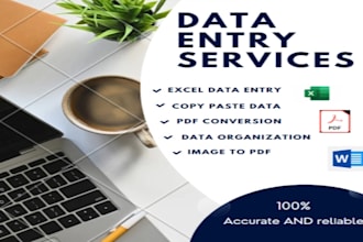 do data entry, copy paste data, word to PDF, image to PDF and more