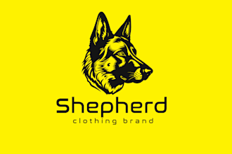 illustrate unique dog head logo design