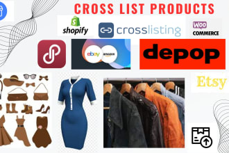 cross listings on poshmark, ebay, shopify, etsy, mercari, versatile manually