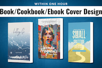 do unique book cover, cookbook cover ebook cover design in one hour