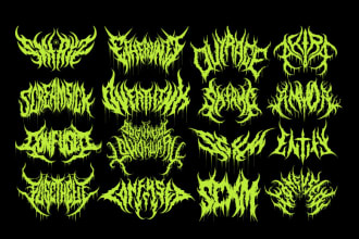 do death metal logo with texture