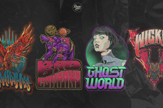 do psychedelic stoner metal logo for band
