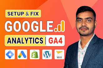 setup or fix google analytics 4, ga4 shopify ecommerce, conversion tracking GTM