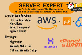 do migration of wordpress to aws or hostinger servers