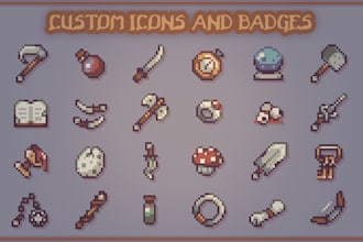 make pixel art icons and badges for stream and games