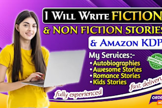 write fiction stories, autobiographies, and ebook