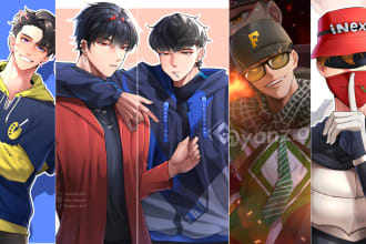 draw custom anime art, fanart, manhwa character illustration