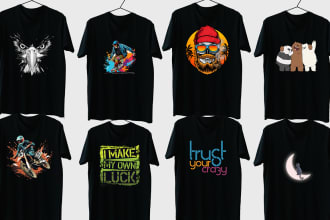 design unique and custom graphics t shirts for merch, clothing streetwear