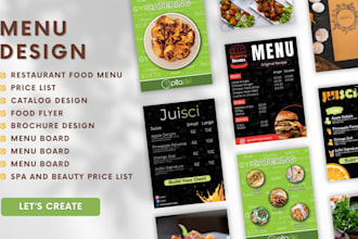 design restaurant flyer, food poster, menu card and price list