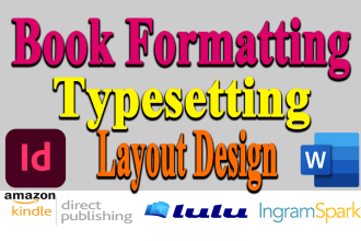 book formatting typesetting and layout design for ebook and print