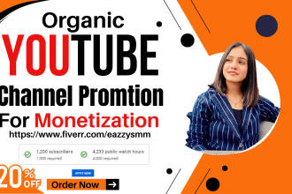 do youtube video promotion to complete channel monetization organically
