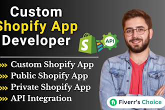 develop shopify custom app, public and private app with API integrations