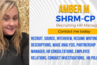 source, recruit, interview, review resumes