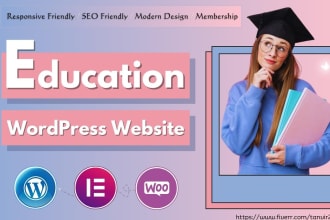 build any education and e learning website on wordpress