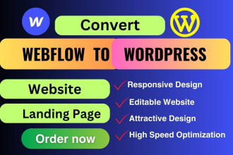 convert webflow to wordpress website