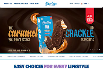 design profitable candies store, sweet, cookies, donut, baked food shopify store