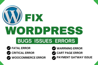 fix wordpress critical, fatal error, woocommerce bug fixing
