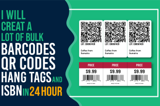 create barcode, qr code, hang tags and isbn in 1 hour