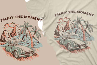 do custom camping ,sports, vintage retro t shirt designs