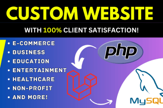 custom website g, d php website as a php laravel developer