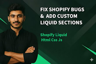 fix shopify errors bug and add custom liquid sections with clean code