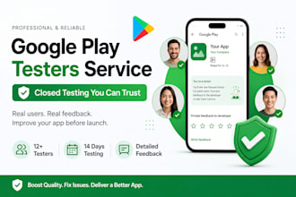 android app submission to google play store and 12testers for closed app testing